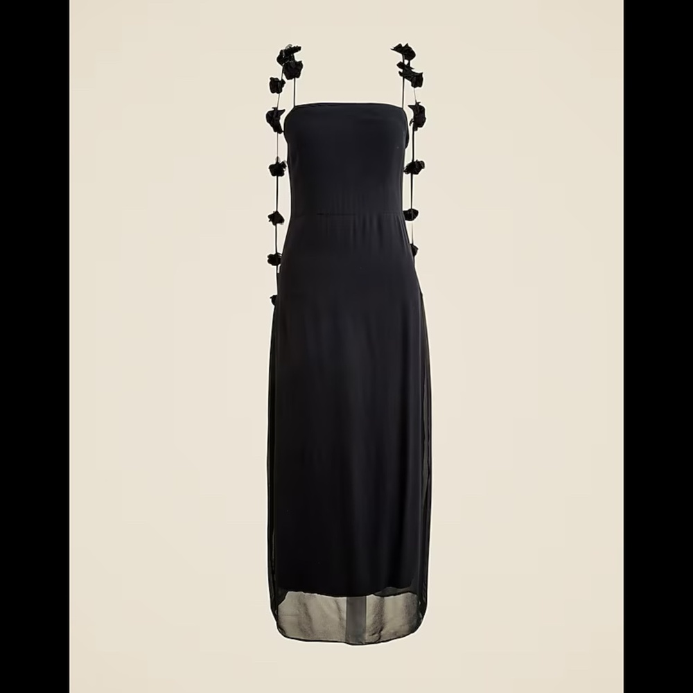 J. Crew Collection Rosette-strap Sheath Dress in Chiffon - Picture 3 of 16